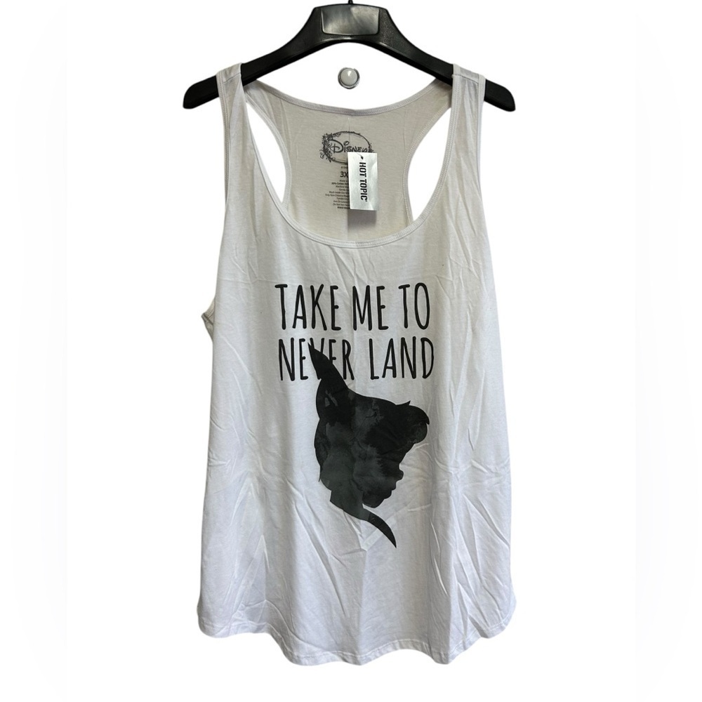 Hot Topics Tank Top Size 3X Disney Peter Pan Neverland White NWT